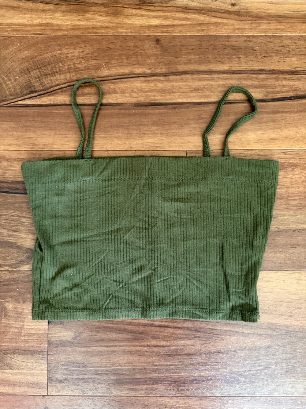 Emma & Sam Olive Green Ribbed Cropped Cami